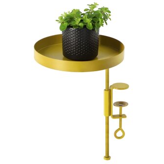 Plantenblad met klem rond M goudkleurig