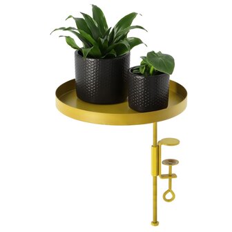 Plantenblad met klem rond L goudkleurig