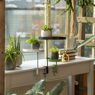 Plantenblad met klem rond S groen