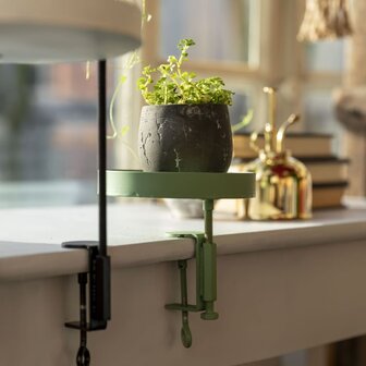Plantenblad met klem rond S groen