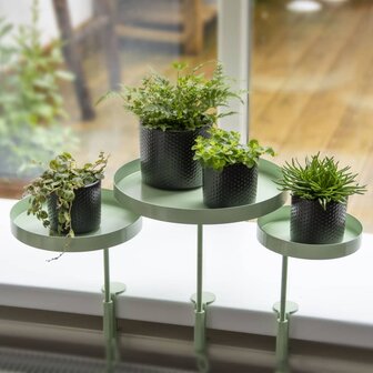 Plantenblad met klem rond S groen