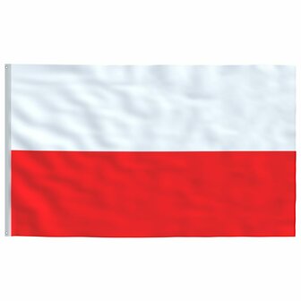Vlag met vlaggenmast Polen 6,23 m aluminium