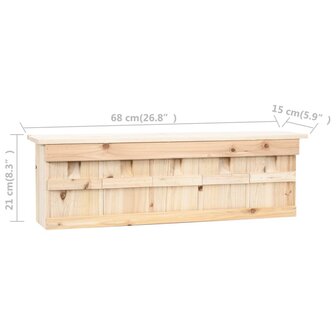 Mussenhuis met 5 kamers 68x15x21 cm vurenhout