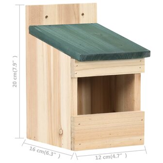 Vogelhuisjes 4 st 12x16x20 cm vurenhout