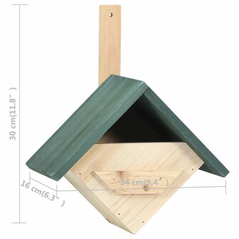 Vogelhuisjes 4 st 24x16x30 cm vurenhout