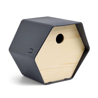 Vogelhuisje Hive 1 rond gat 19x23x20 cm antracietkleurig
