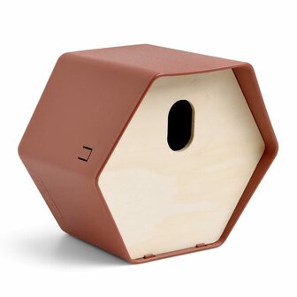 Vogelhuisje Hive 2 ovaal gat 19x23x20 cm bruin