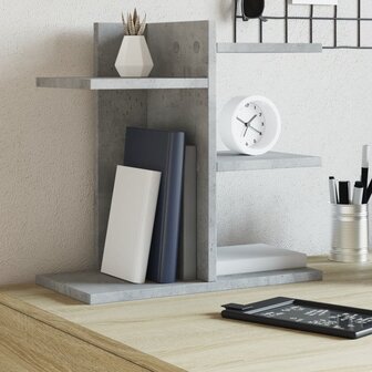 Bureau organiser 42x21,5x42 cm bewerkt hout betongrijs