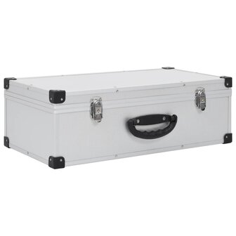 Cd-koffer voor 80 cd&#039;s aluminium ABS zilverkleurig