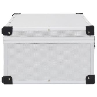 Cd-koffer voor 80 cd&#039;s aluminium ABS zilverkleurig