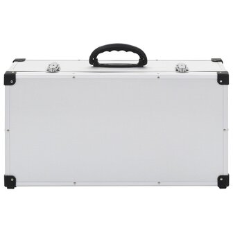 Cd-koffer voor 80 cd&#039;s aluminium ABS zilverkleurig