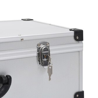 Cd-koffer voor 80 cd&#039;s aluminium ABS zilverkleurig