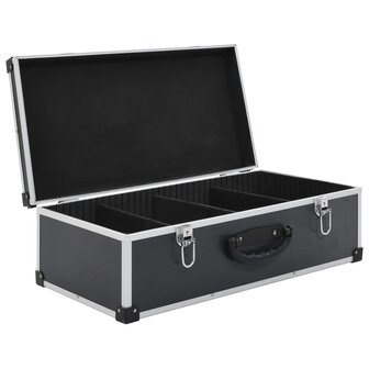 Cd-koffer voor 80 cd&#039;s aluminium ABS zwart