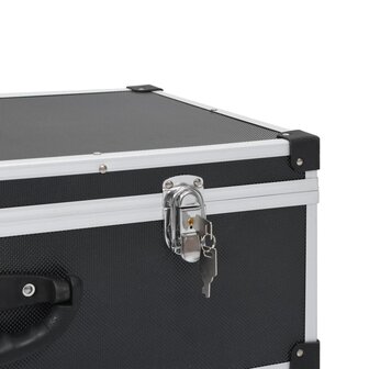 Cd-koffer voor 80 cd&#039;s aluminium ABS zwart