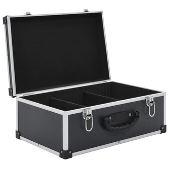 Cd-koffer voor 60 cd&#039;s aluminium ABS zwart