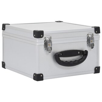 Cd-koffer voor 40 cd&#039;s aluminium ABS zilverkleurig
