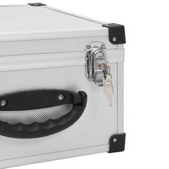 Cd-koffer voor 40 cd&#039;s aluminium ABS zilverkleurig