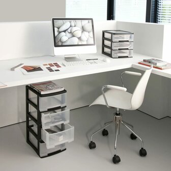 Bureauladeblok Babel A4 3x5 L zwart en transparant