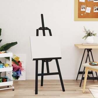 Schildersezel 53,5x95x127 cm massief grenenhout zwart