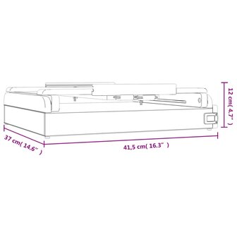 Tafelezel met lade 41,5x37x12 cm massief grenenhout