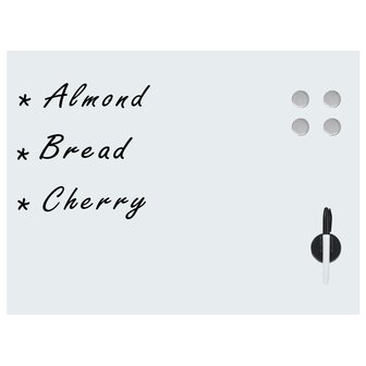 Whiteboard voor aan de wand magnetisch 80x60 cm glas