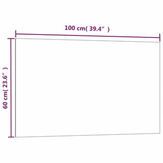 Magneetbord wandgemonteerd 100x60 cm&nbsp;gehard glas wit