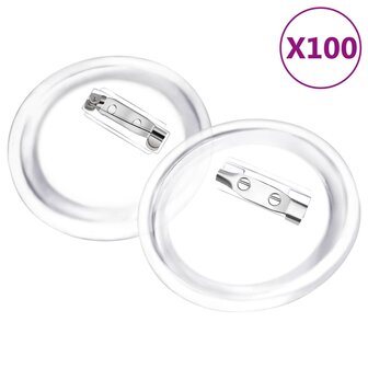 Buttons met spelden 100 st 58 mm acryl