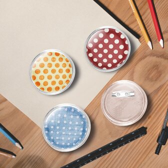 Buttons met spelden 100 st 44 mm acryl