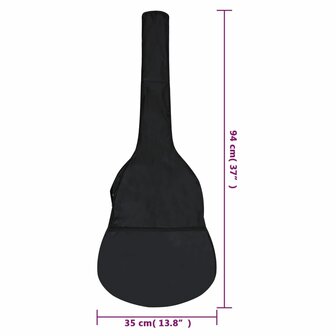 Gitaartas voor 3/4 klassieke gitaar 94x35 cm stof zwart