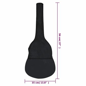 Gitaartas voor 1/2 klassieke gitaar 94x35 cm stof zwart
