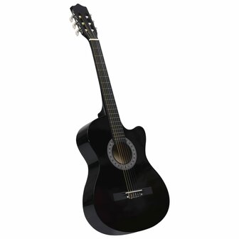 Gitaar cutaway met 6 snaren western klassiek 38&amp;quot; zwart