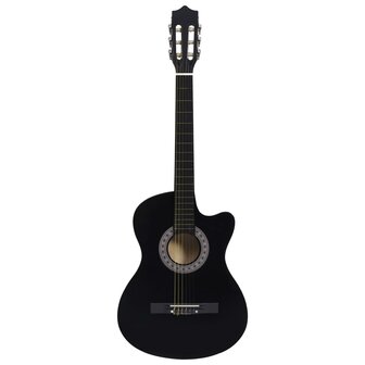Gitaar cutaway met 6 snaren western klassiek 38&amp;quot; zwart