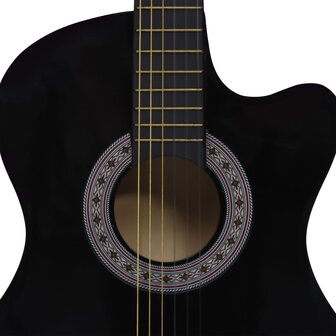 Gitaar cutaway met 6 snaren western klassiek 38&amp;quot; zwart