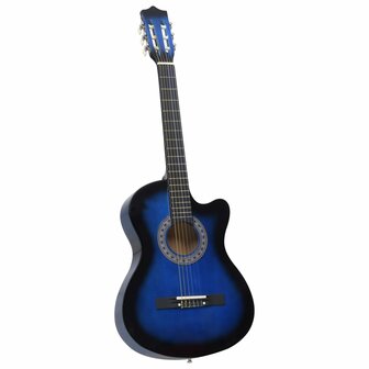 Gitaar cutaway met 6 snaren western klassiek 38&amp;quot; getint blauw