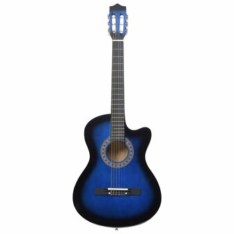 Gitaar cutaway met 6 snaren western klassiek 38&amp;quot; getint blauw