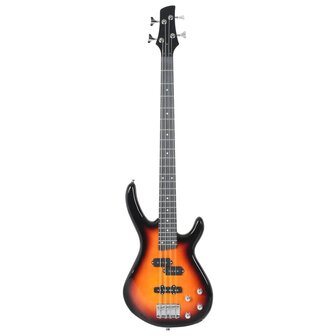 Basgitaar voor beginners elektrisch met tas 4/4 46&amp;quot; bruin zwart