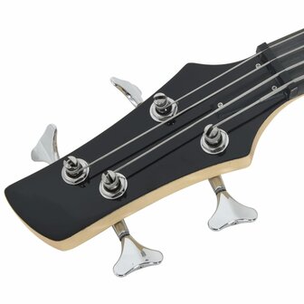 Basgitaar voor beginners elektrisch met tas 4/4 46&amp;quot; bruin zwart
