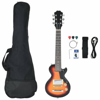 Gitaar voor kinderen elektrisch met tas 3/4 30&amp;quot; bruin en zwart