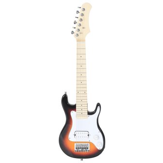 Gitaar voor kinderen elektrisch met tas 3/4 30&amp;quot; bruin en wit