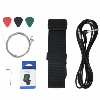 Gitaar voor kinderen elektrisch met tas 3/4 30&amp;quot; bruin en wit