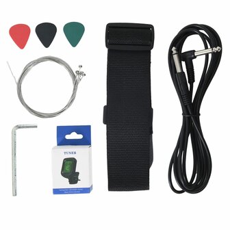Gitaar voor beginners elektrisch met tas 4/4 39&amp;quot; zwart