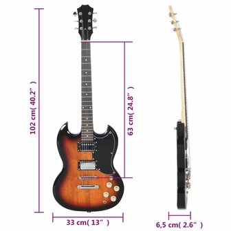 Gitaar voor beginners elektrisch met tas 4/4 39&amp;quot; zwart