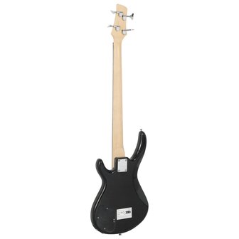 Basgitaar voor beginners elektrisch met tas 4/4 46&amp;quot; blauw zwart