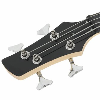 Basgitaar voor beginners elektrisch met tas 4/4 46&amp;quot; blauw zwart