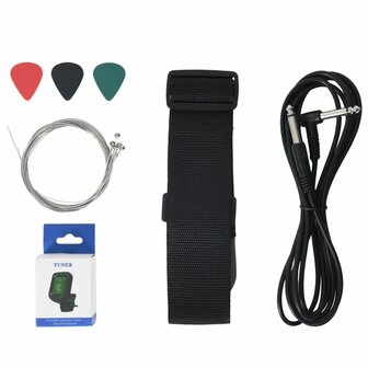 Gitaar voor beginners elektrisch met tas 3/4 30&amp;quot; zwart