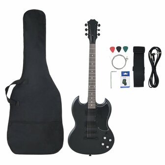 Gitaar voor beginners elektrisch met tas 4/4 39&amp;quot; zwart