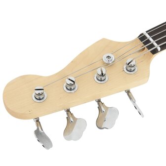 Basgitaar voor beginners elektrisch met tas 4/4 46&amp;quot; bruin wit