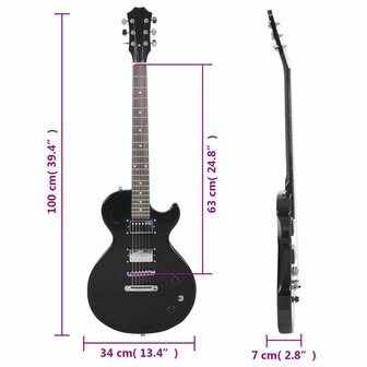 Gitaar voor beginners elektrisch met tas 4/4 39&amp;quot; zwart