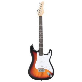 Gitaar voor beginners elektrisch met tas 4/4 39&amp;quot; bruin en wit