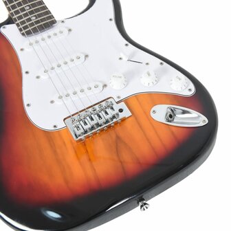 Gitaar voor beginners elektrisch met tas 4/4 39&amp;quot; bruin en wit